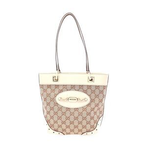 Gucci GG Canvas Leather Tote Bag